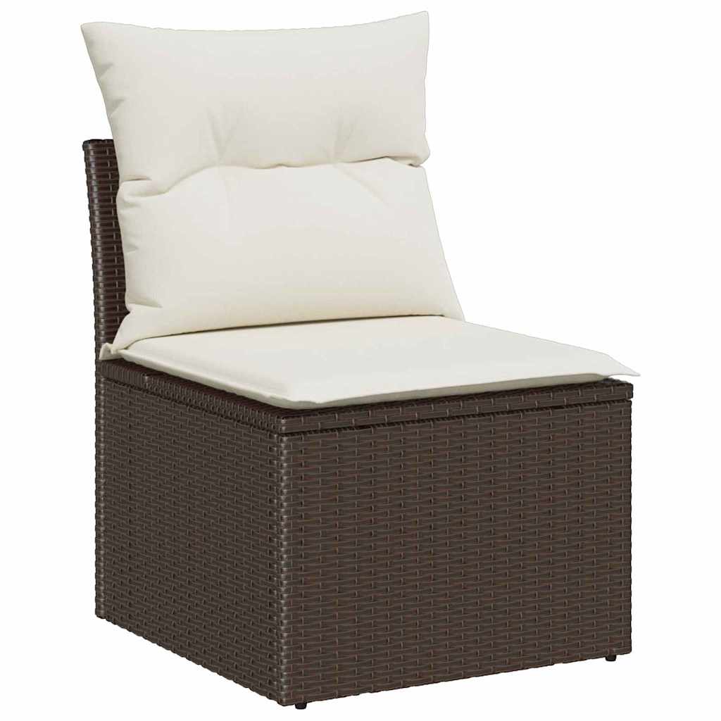 Havesofa Sæt 7 stk. 6-Antal sæder Brun polyrattan