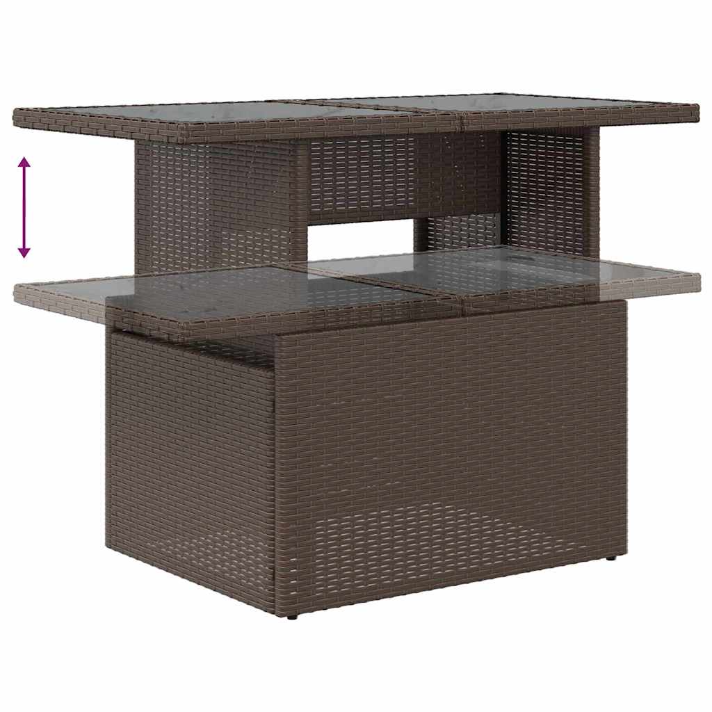 Havesofa Sæt 7 stk. 6-Antal sæder Brun polyrattan