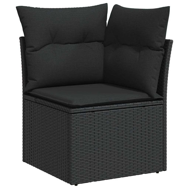 Havesofa Sæt 9 stk. 8-Antal sæder Sort polyrattan