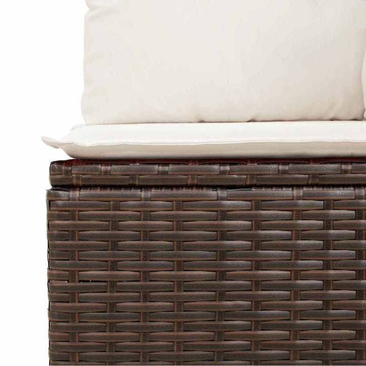 Havesofa Sæt 11 stk. 10-Antal sæder Brun og Creme polyrattan