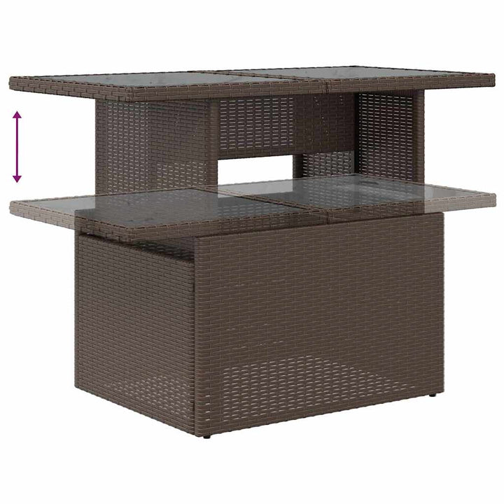 Havesofa Sæt 11 stk. 10-Antal sæder Brun og Creme polyrattan