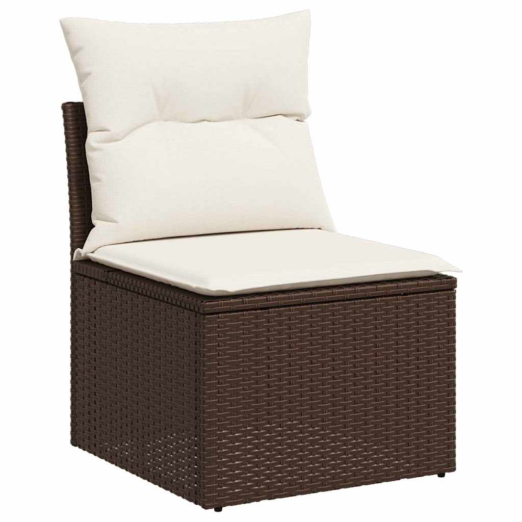 Sofa Sæt 11 stk. Brun og Creme polyrattan