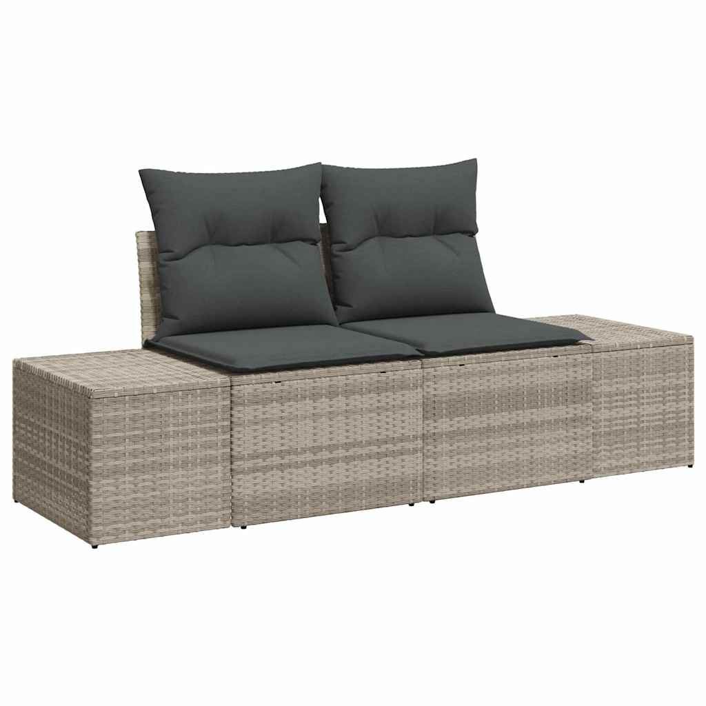 Sofa Sæt 6 stk. Lysegrå polyrattan