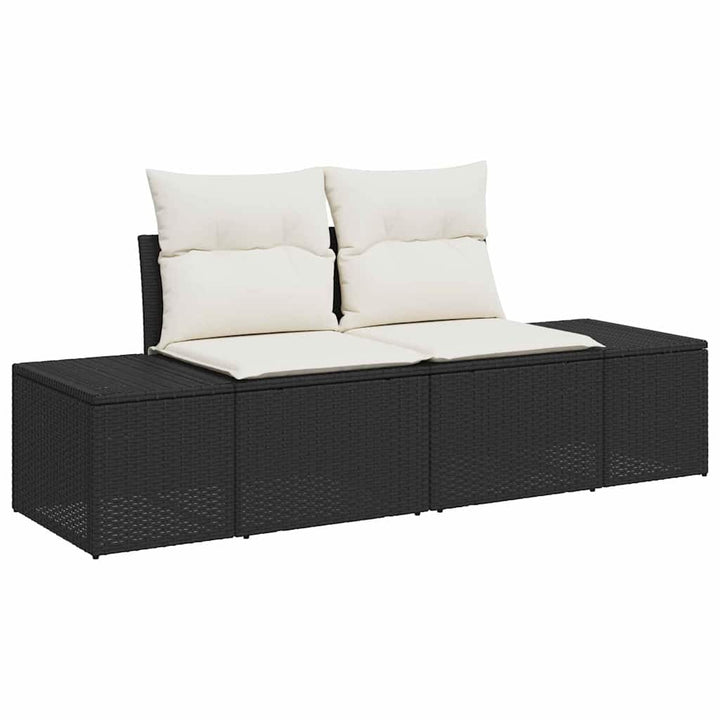 Sofa Sæt 7 stk. Sort og Cream polyrattan