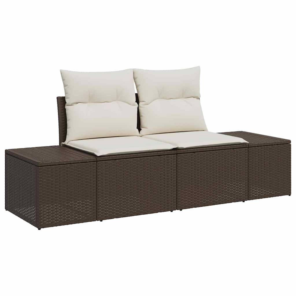 Havesofa Sæt 7 stk. Brun og Creme polyrattan