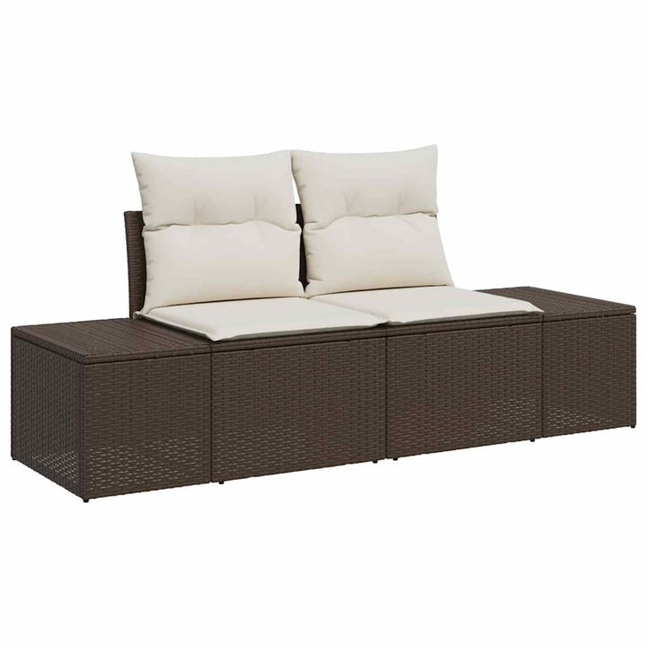 Havesofa Sæt 7 stk. Brun og Creme polyrattan