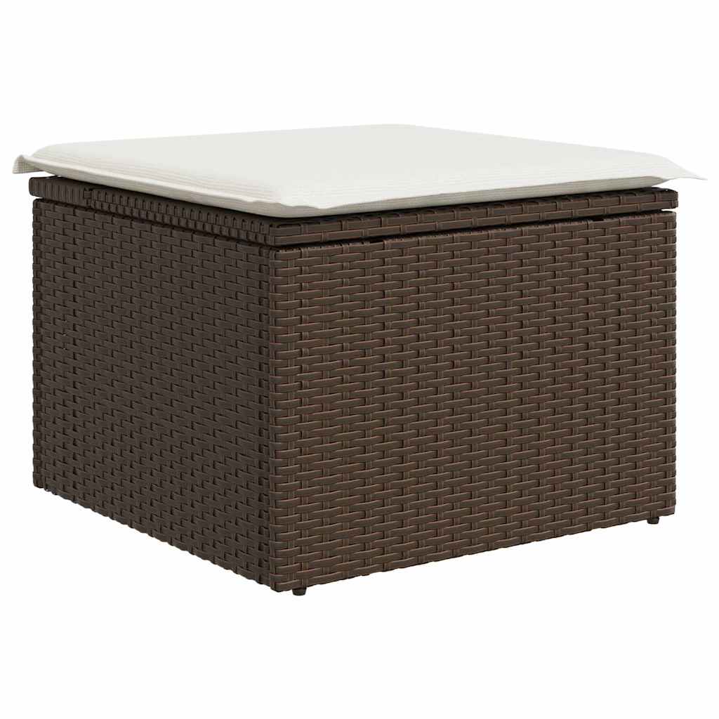 Havesofa Sæt 7 stk. Brun og Creme polyrattan