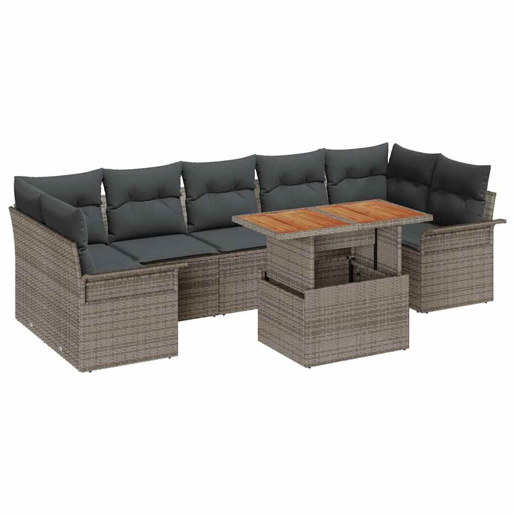 Havesofa Sæt med pude 8 pcs Grå