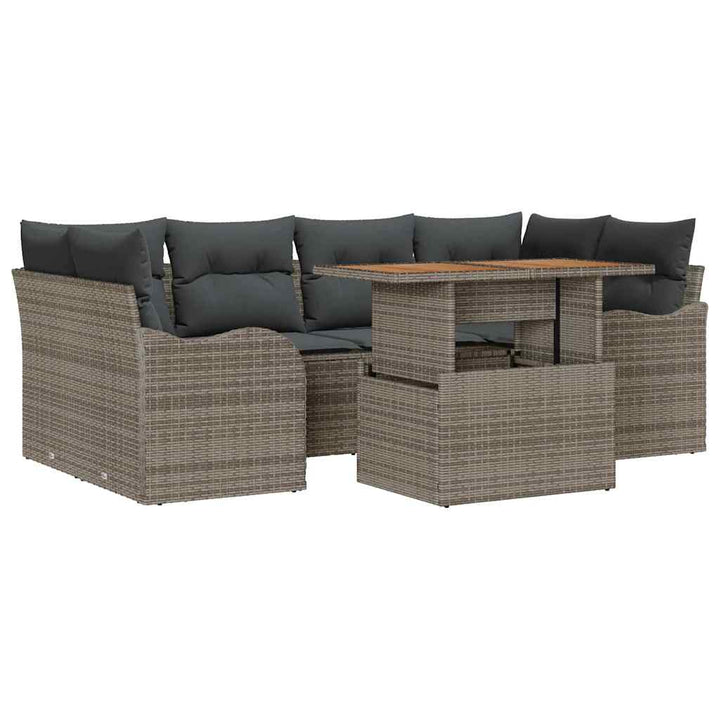 Havesofa Sæt med pude 7 pcs Grå