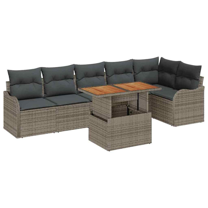 Havesofa Sæt med pude 7 pcs Grå