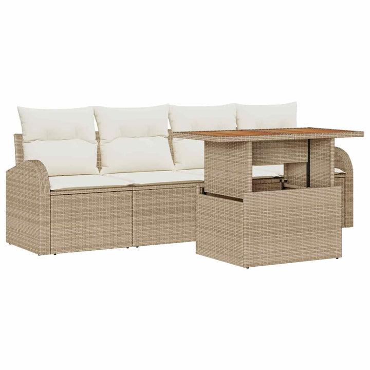 Havesofa Sæt 5 stk. beige og cremefarvet