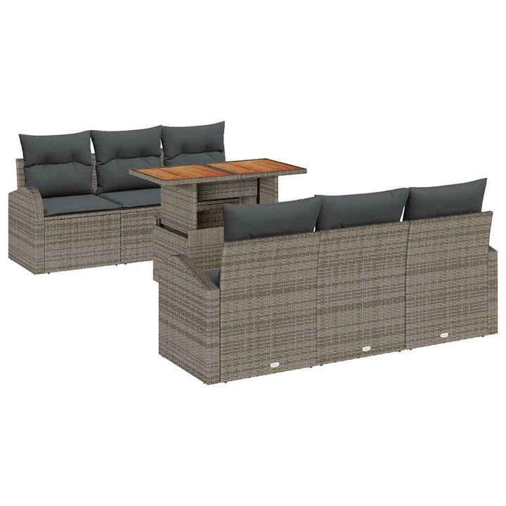 Havesofa Sæt med pude 7 pcs Grå