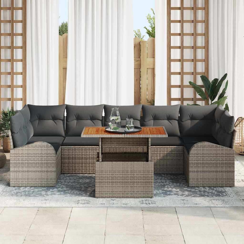 Havesofa Sæt med pude 8 pcs Grå
