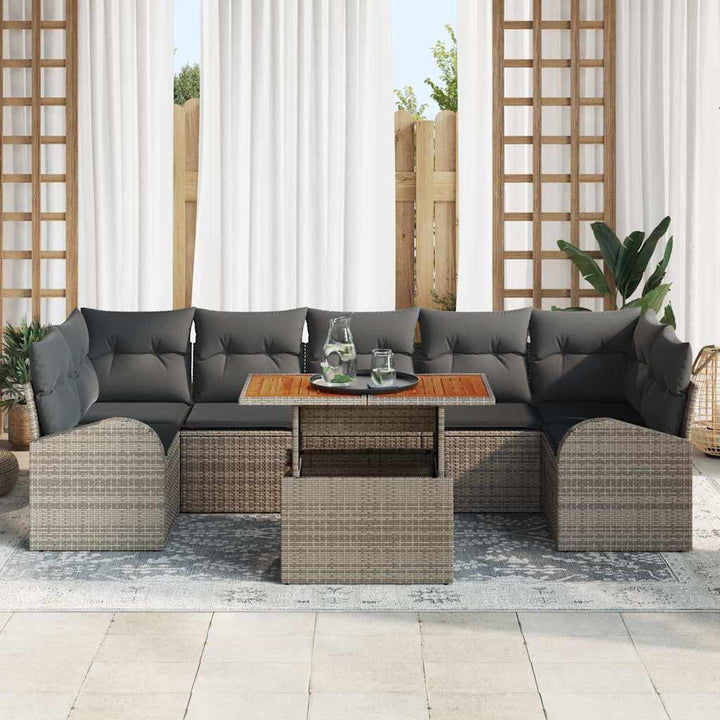 Havesofa Sæt med pude 8 pcs Grå