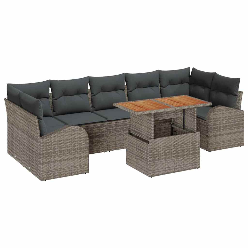 Havesofa Sæt med pude 8 pcs Grå