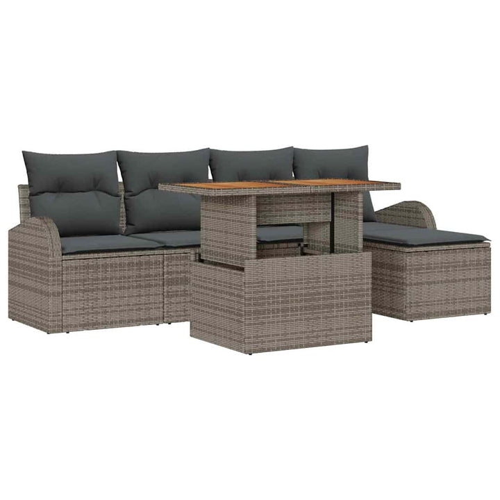 Havesofa Sæt med pude 6 pcs Grå