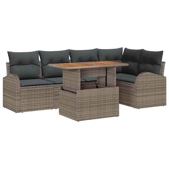 Havesofa Sæt med pude 6 pcs Grå