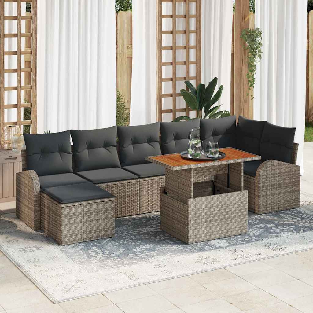 Havesofa Sæt med pude 8 pcs Grå