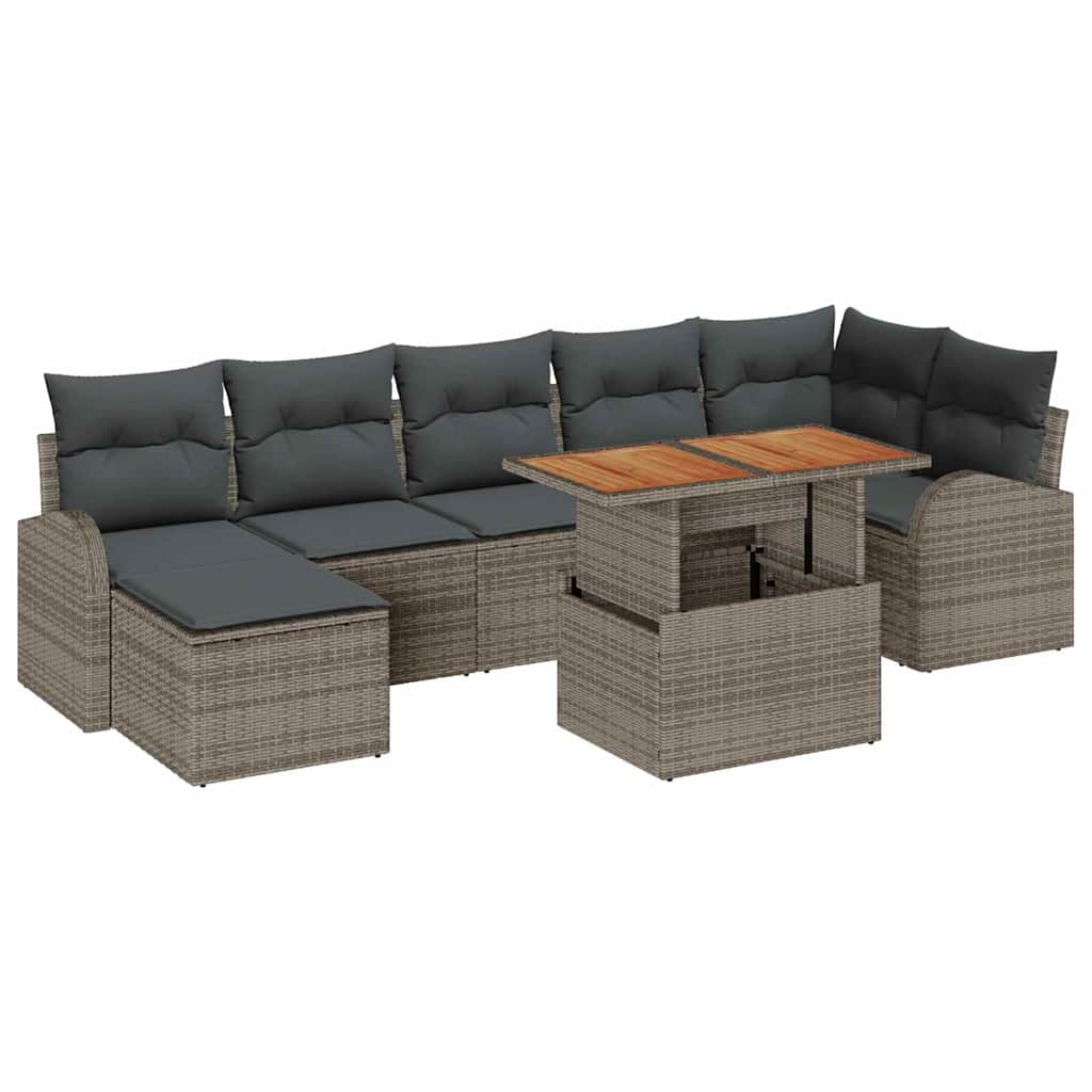 Havesofa Sæt med pude 8 pcs Grå