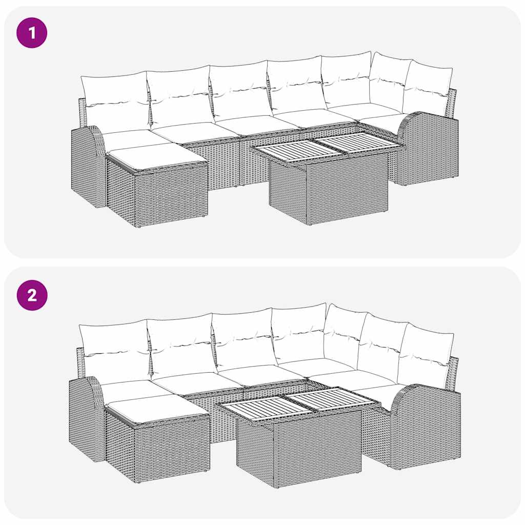 Havesofa Sæt med pude 8 pcs Grå