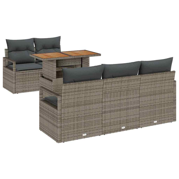 Havesofa Sæt med pude 6 pcs Grå