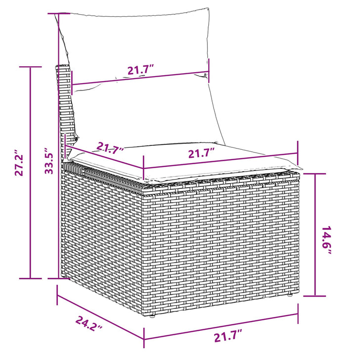 Havesofa Sæt med pude 7 pcs grå og marineblå