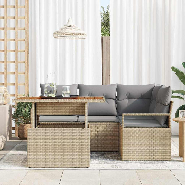 Havesofa Sæt 5 stk. 4-Antal sæder Beige og grå