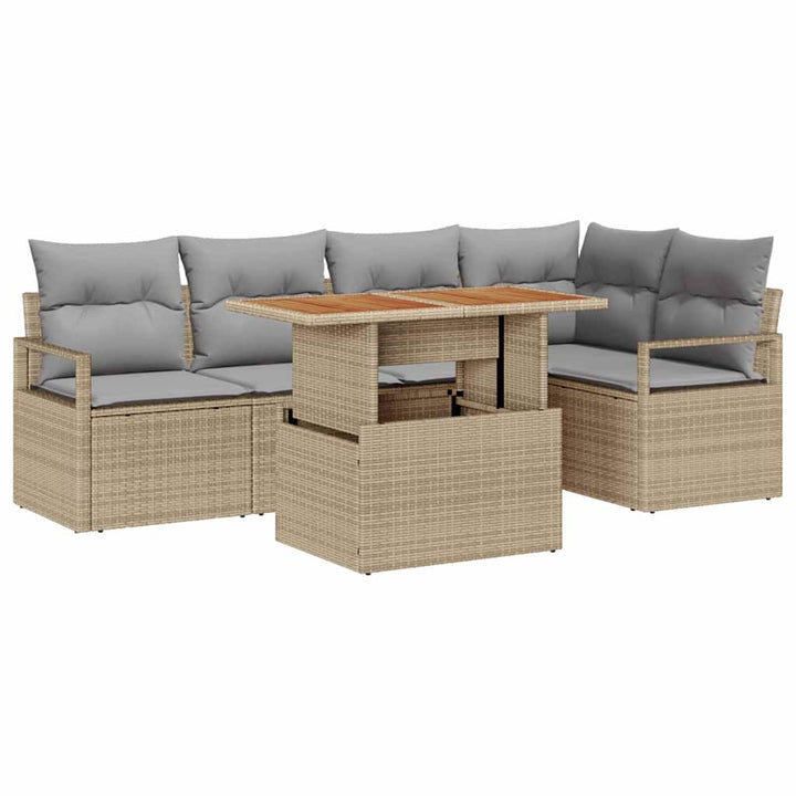 Havesofa Sæt 6 stk. 5-Antal sæder Beige og grå