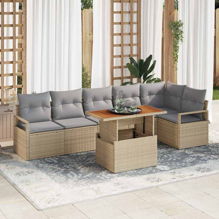 Have Spisebordssæt med pude 7 pcs Beige og grå
