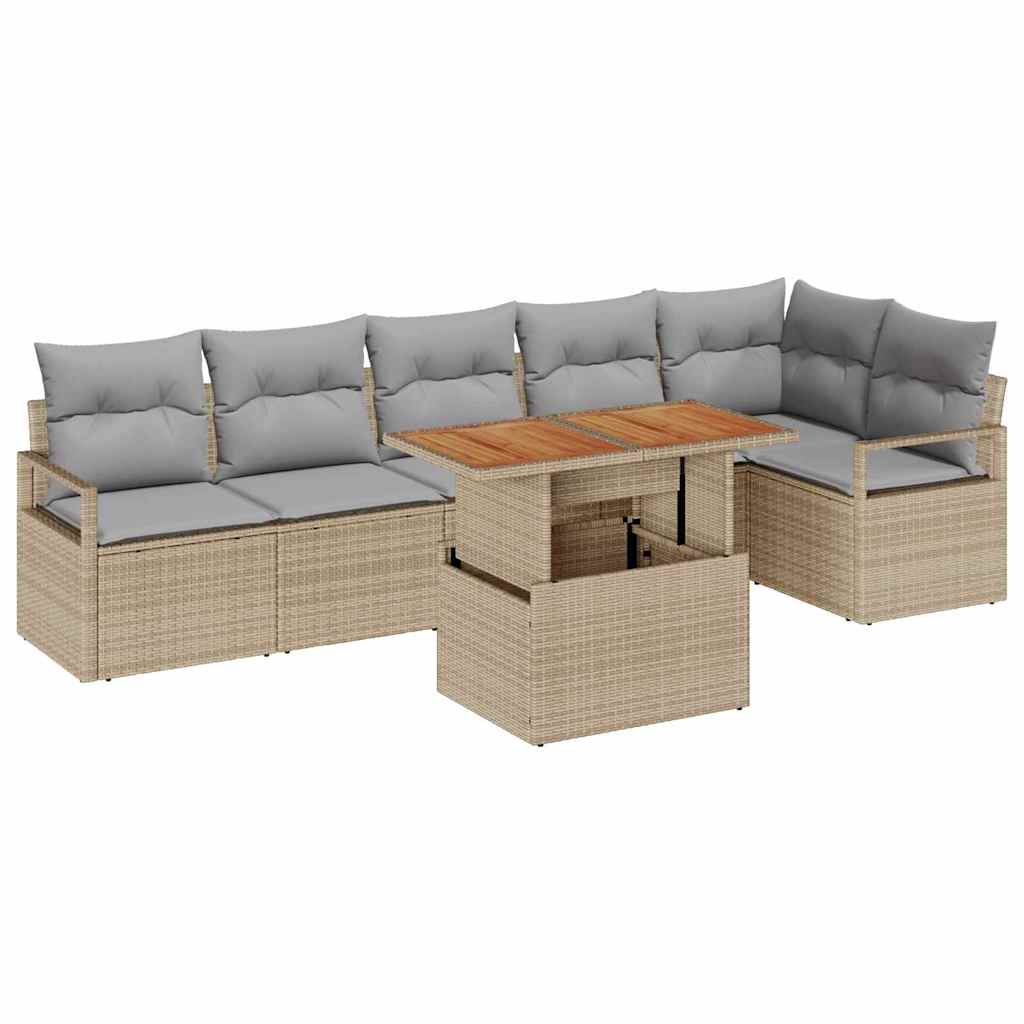 Have Spisebordssæt med pude 7 pcs Beige og grå