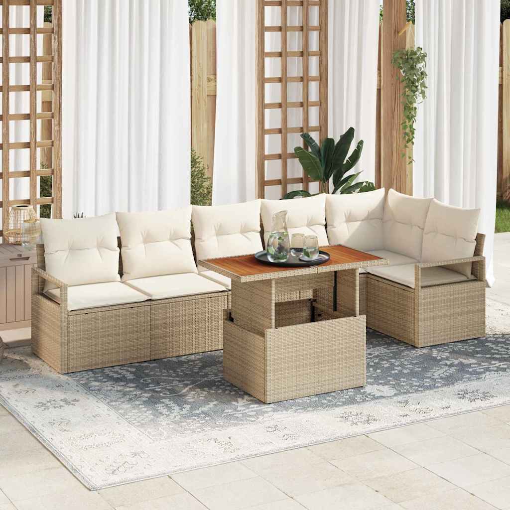 Have Spisebordssæt med pude 7 pcs Beige og creme