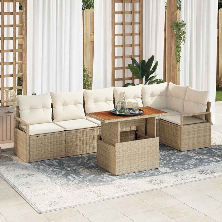 Have Spisebordssæt med pude 7 pcs Beige og creme
