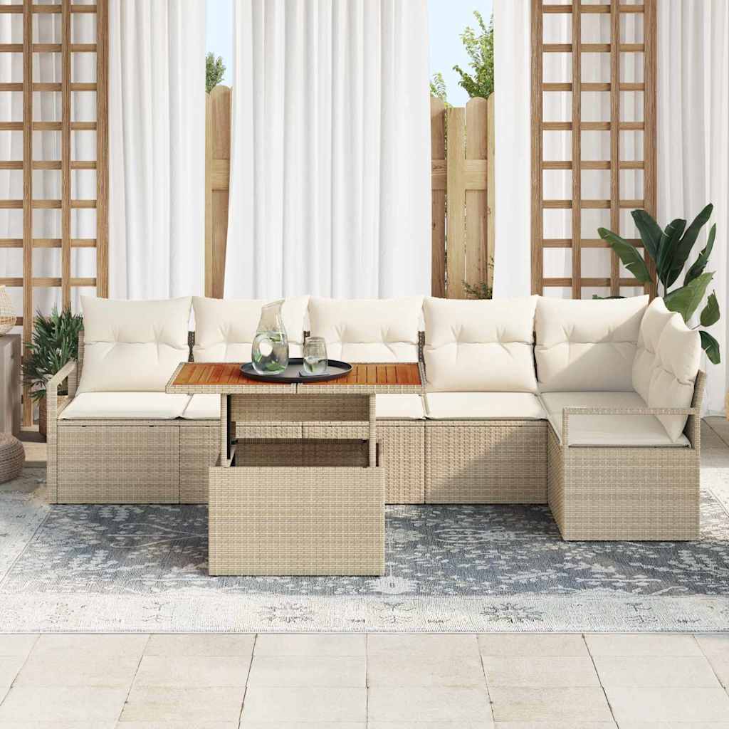 Have Spisebordssæt med pude 7 pcs Beige og creme