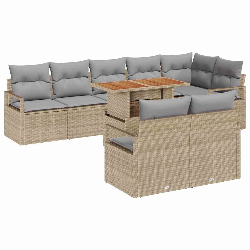 Havesofa Sæt 9 stk. 8-Antal sæder Beige og grå