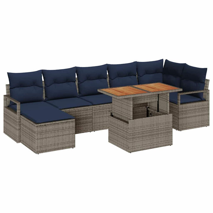 Havesofa Sæt 8 stk. Grå polyrattan