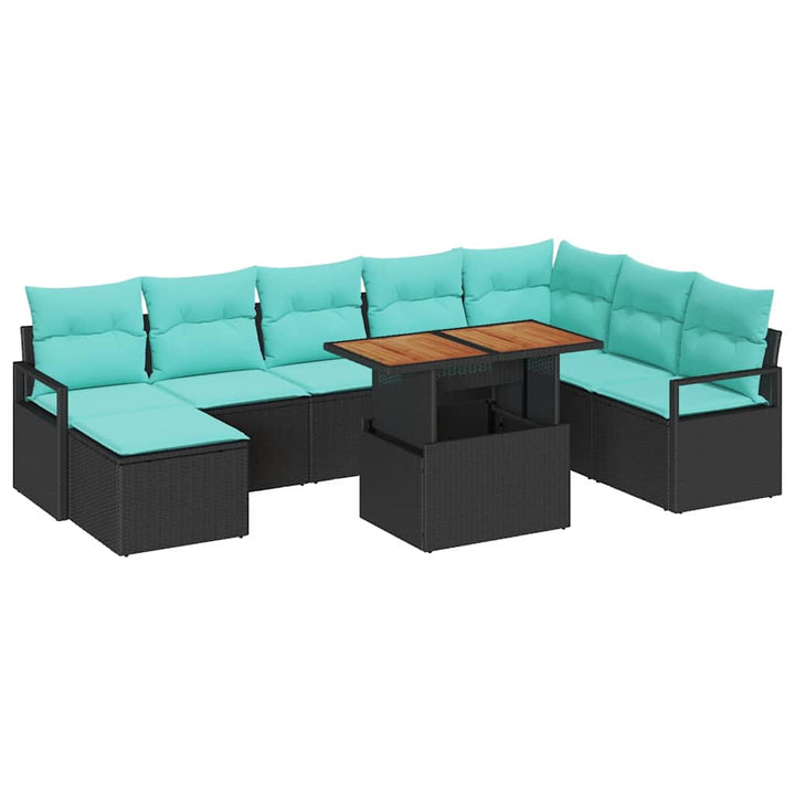 Havesofa Sæt 9 stk. Sort og Teal