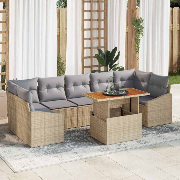 Have Spisebordssæt med pude 8 pcs Beige og grå