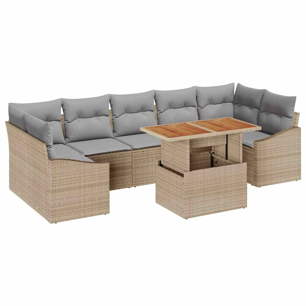 Have Spisebordssæt med pude 8 pcs Beige og grå