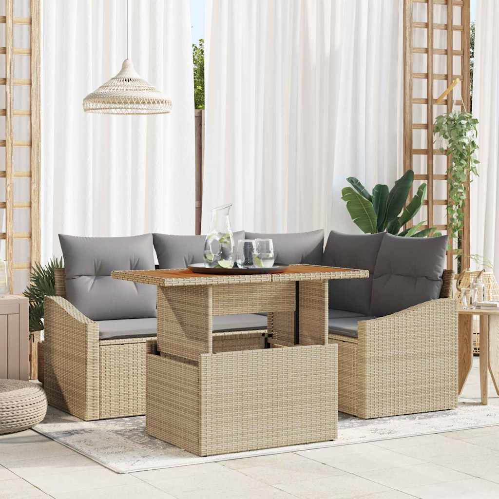 Have Spisebordssæt med pude 5 pcs Beige og grå