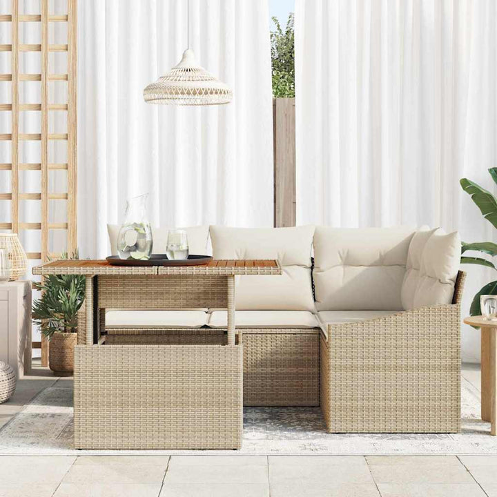 Havesofa Sæt 5 stk. Beige og creme
