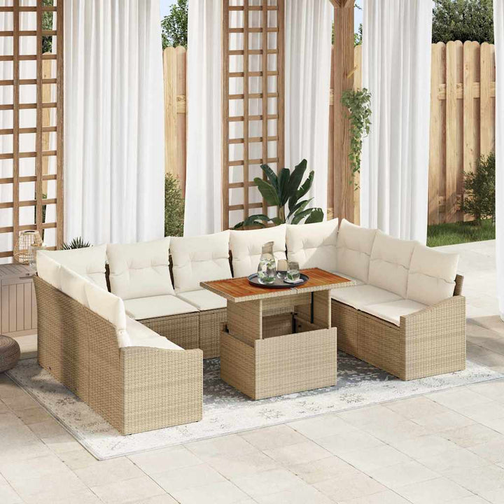 Havesofa Sæt 10 stk. Beige og creme