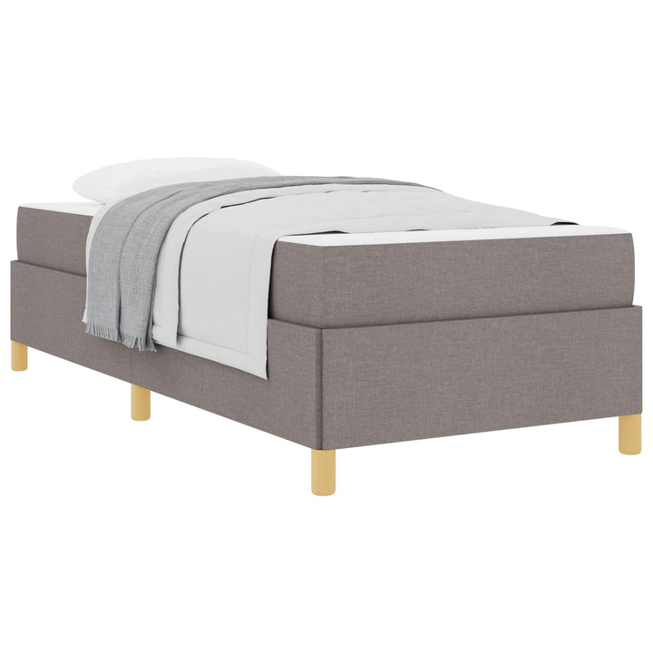 Sengestel med madras Gråbrun 90 x 200 cm Stof