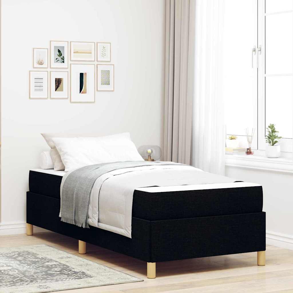 Sengestel med madras Sort 100 x 200 cm Stof