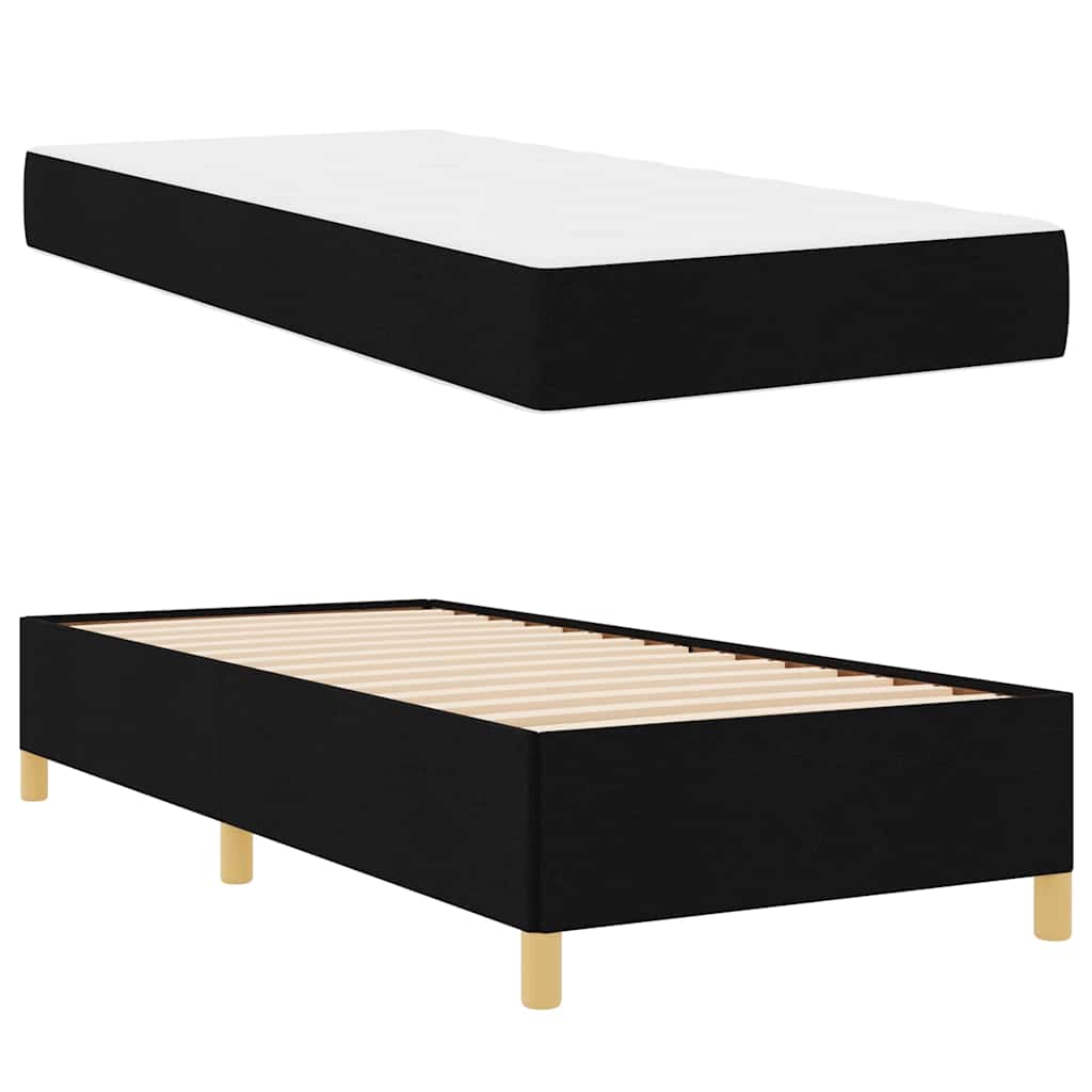 Sengestel med madras Sort 100 x 200 cm Stof