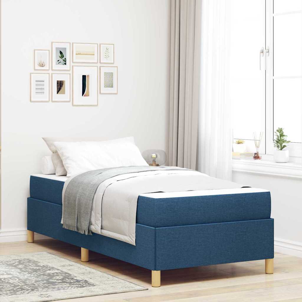 Sengestel med madras Blå 100 x 200 cm Stof