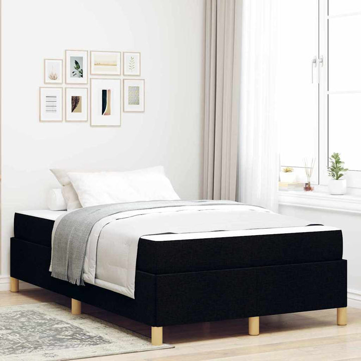 Sengestel med madras Sort 120 x 190 cm Stof