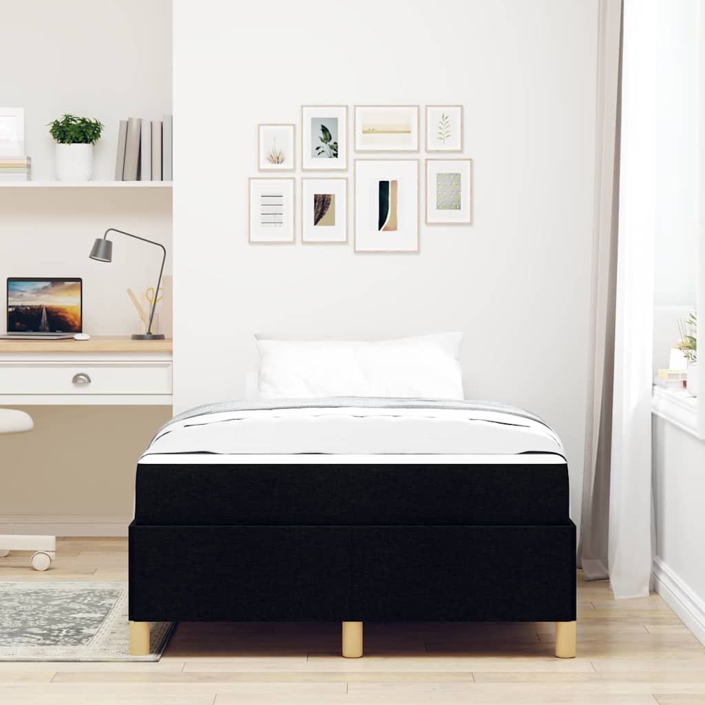 Sengestel med madras Sort 120 x 190 cm Stof