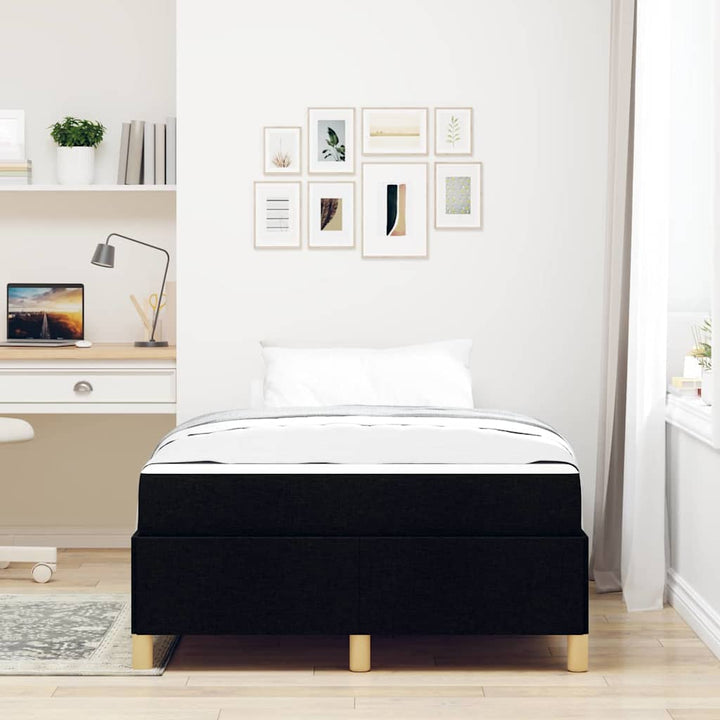 Sengestel med madras Sort 120 x 190 cm Stof