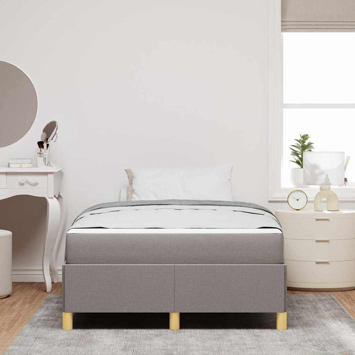 Sengestel med madras Gråbrun 120 x 190 cm Stof