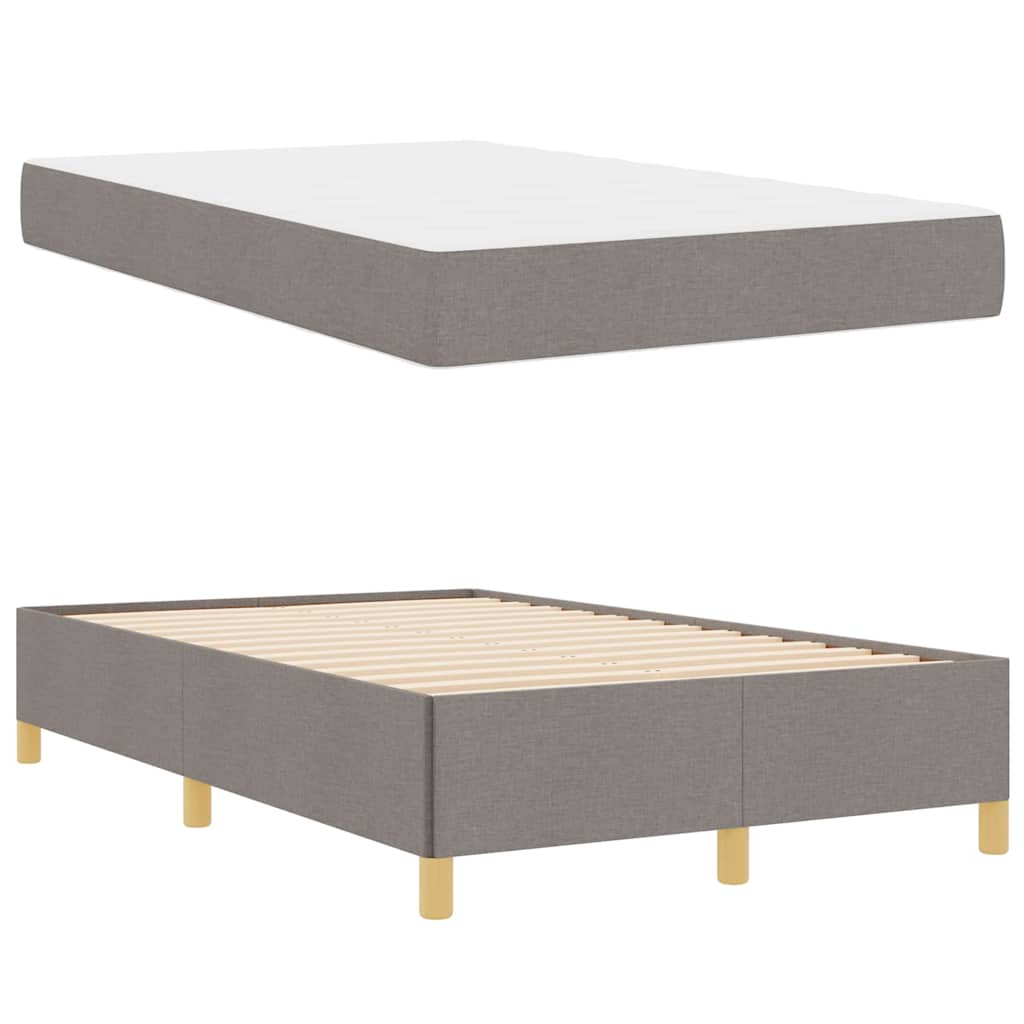 Sengestel med madras Gråbrun 120 x 190 cm Stof